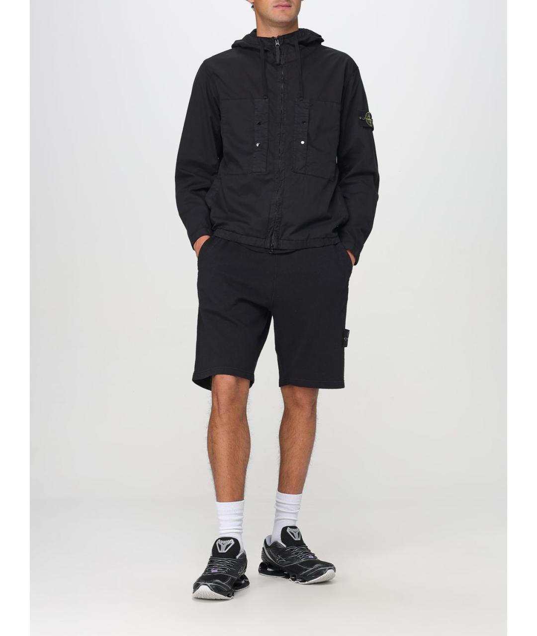STONE ISLAND Черные хлопковые шорты, фото 3