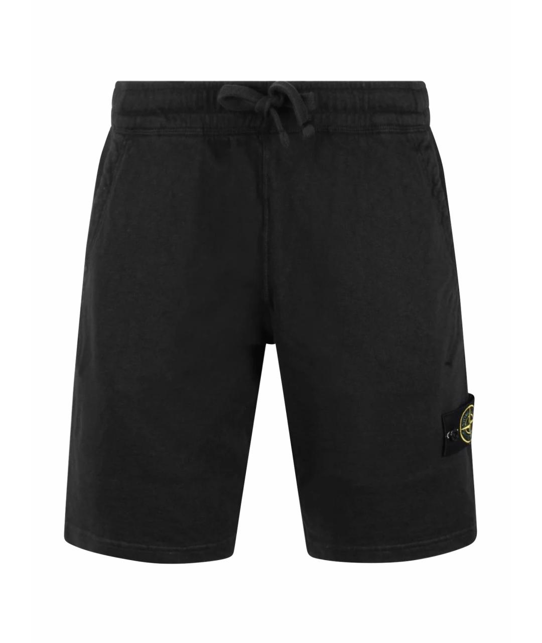STONE ISLAND Черные хлопковые шорты, фото 1