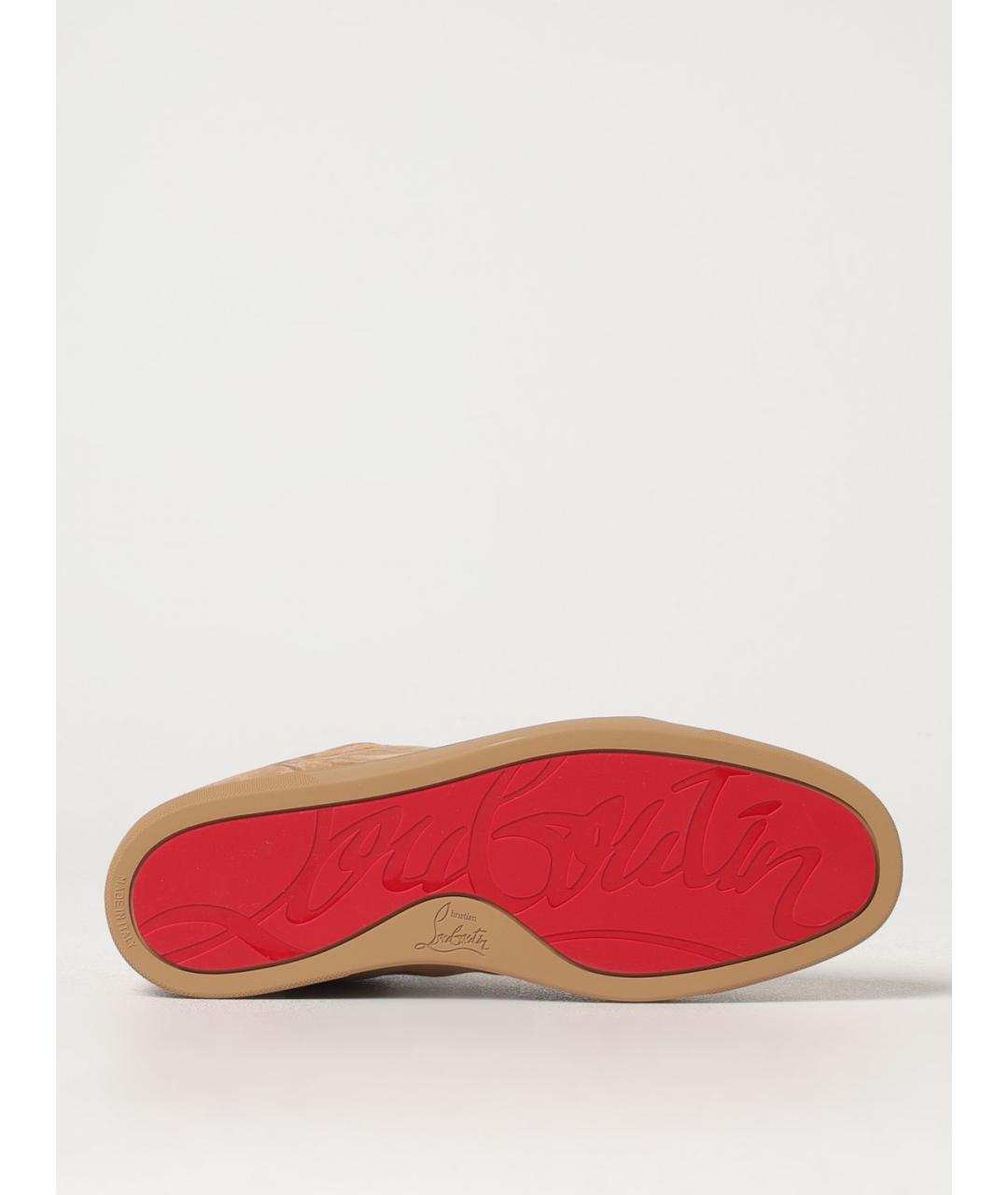 CHRISTIAN LOUBOUTIN Бежевые низкие кроссовки / кеды, фото 5