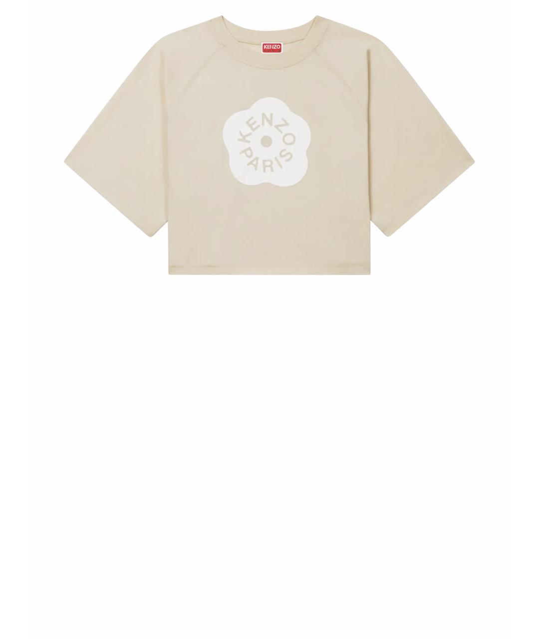 KENZO Бежевая хлопковая футболка, фото 1