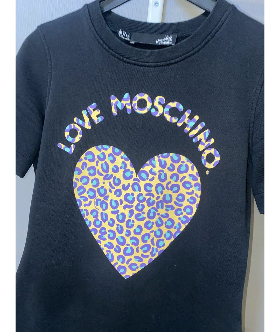 LOVE MOSCHINO Черное хлопковое платье, фото 4