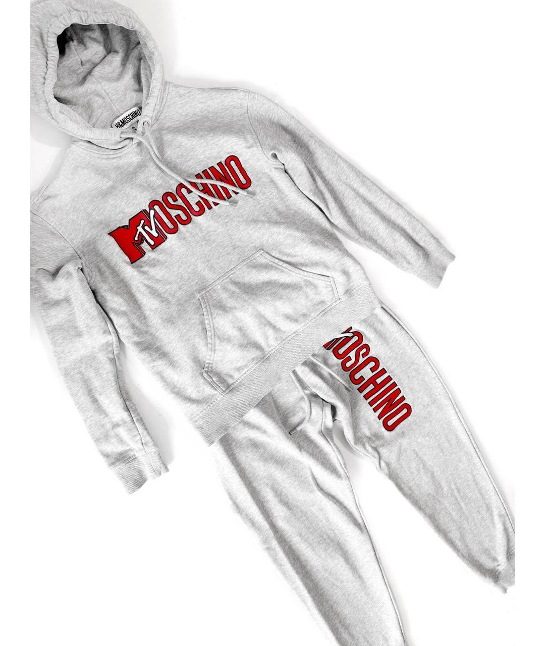 MOSCHINO Серый хлопковый спортивный костюм, фото 2
