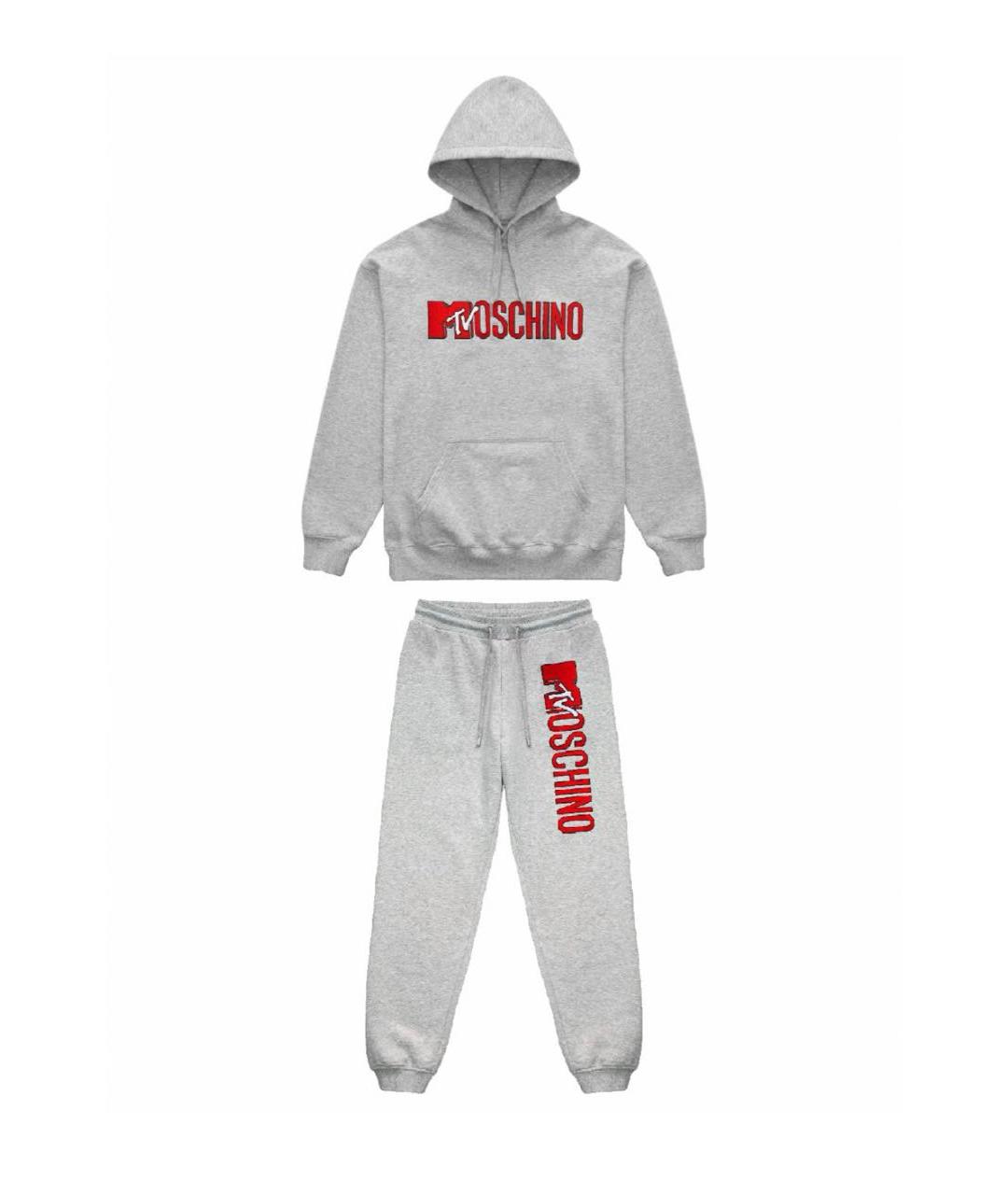 MOSCHINO Серый хлопковый спортивный костюм, фото 1