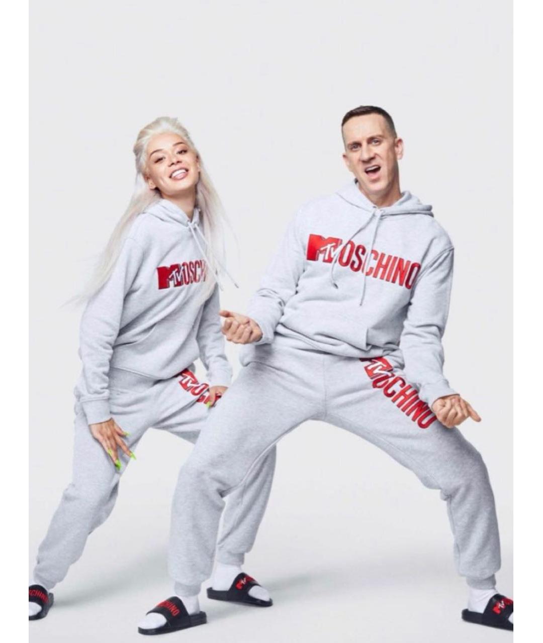 MOSCHINO Серый хлопковый спортивный костюм, фото 8