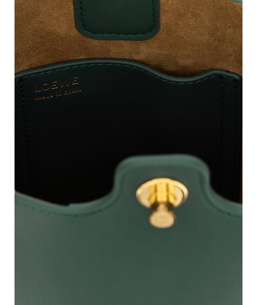 LOEWE Зеленая кожаная сумка тоут, фото 4