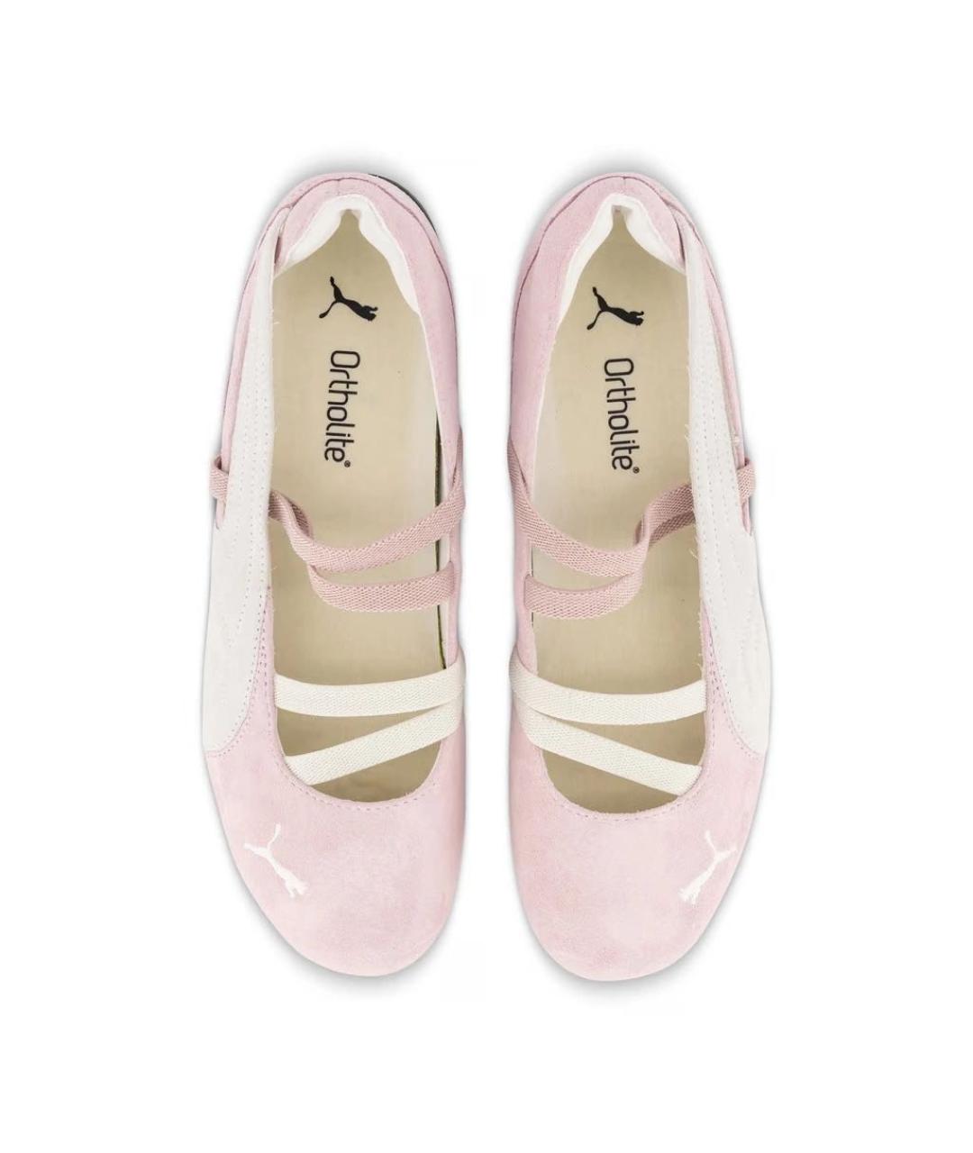 PUMA Розовые замшевые низкие кроссовки / кеды, фото 3