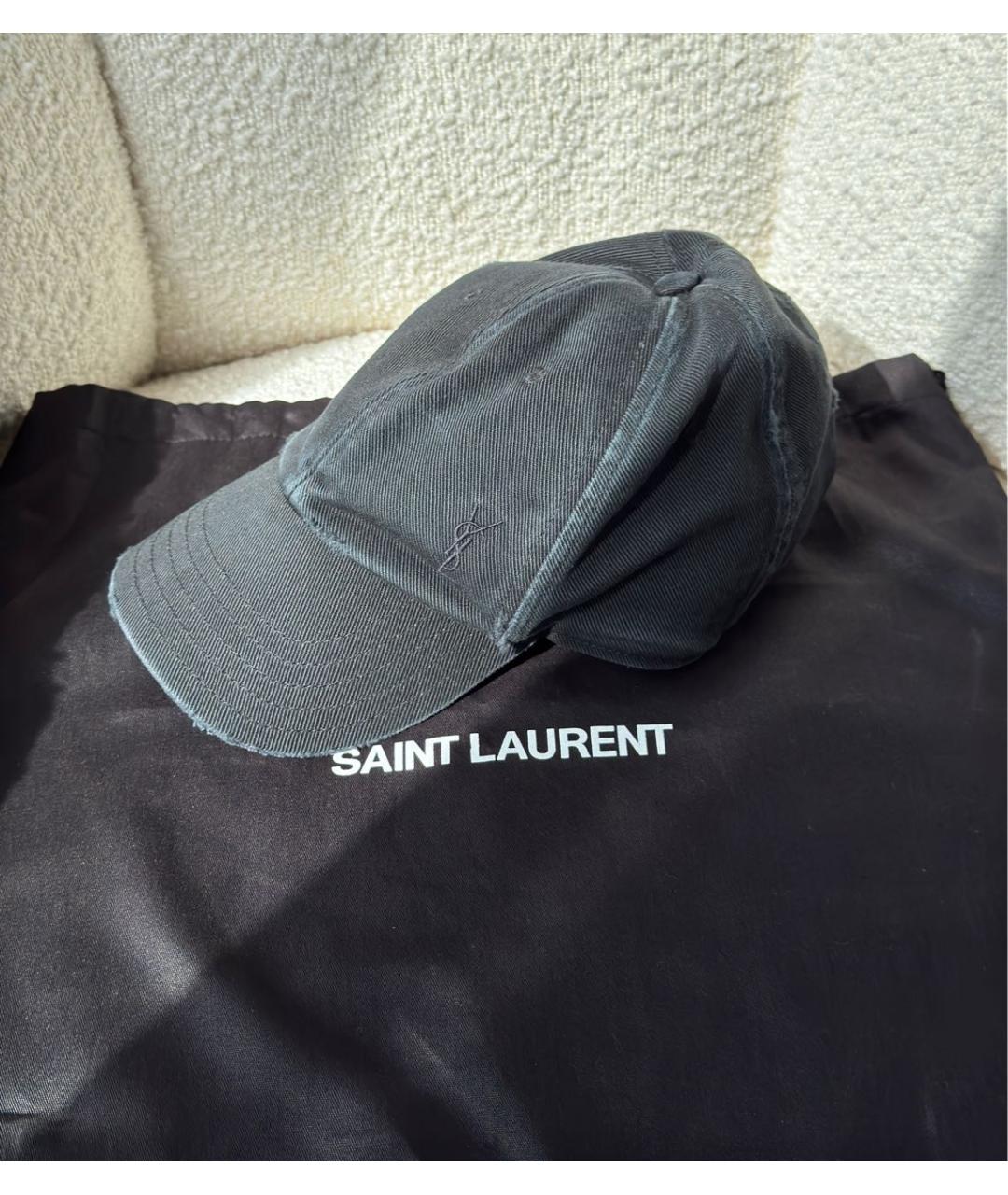 SAINT LAURENT Серая кепка, фото 5