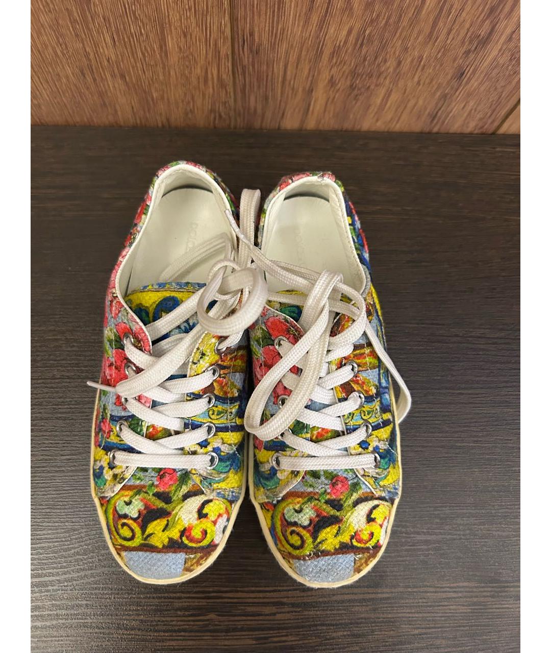 DOLCE&GABBANA Мульти текстильные кеды, фото 3