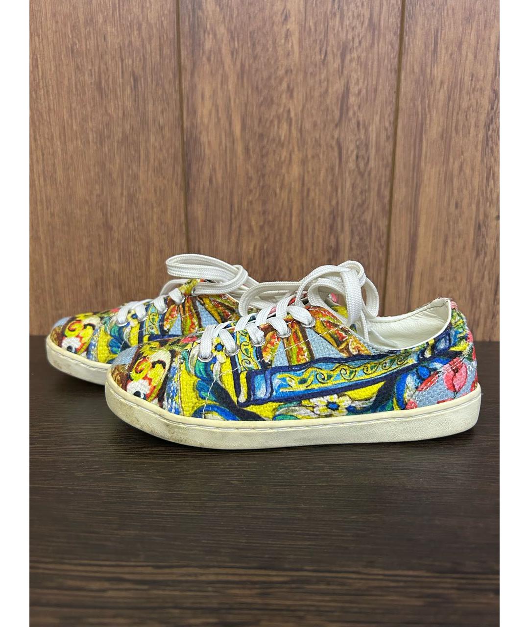 DOLCE&GABBANA Мульти текстильные кеды, фото 8