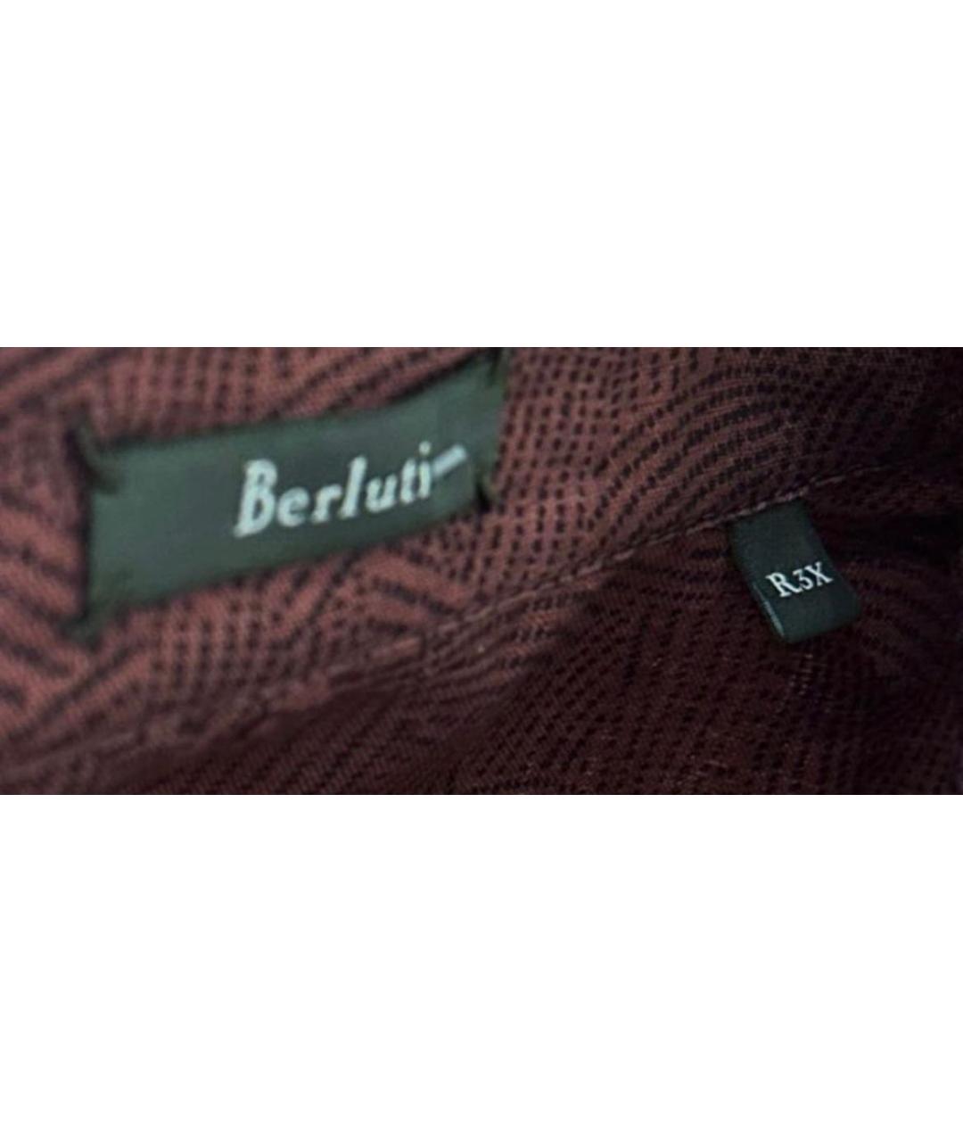 BERLUTI Бордовая льняная кэжуал рубашка, фото 5
