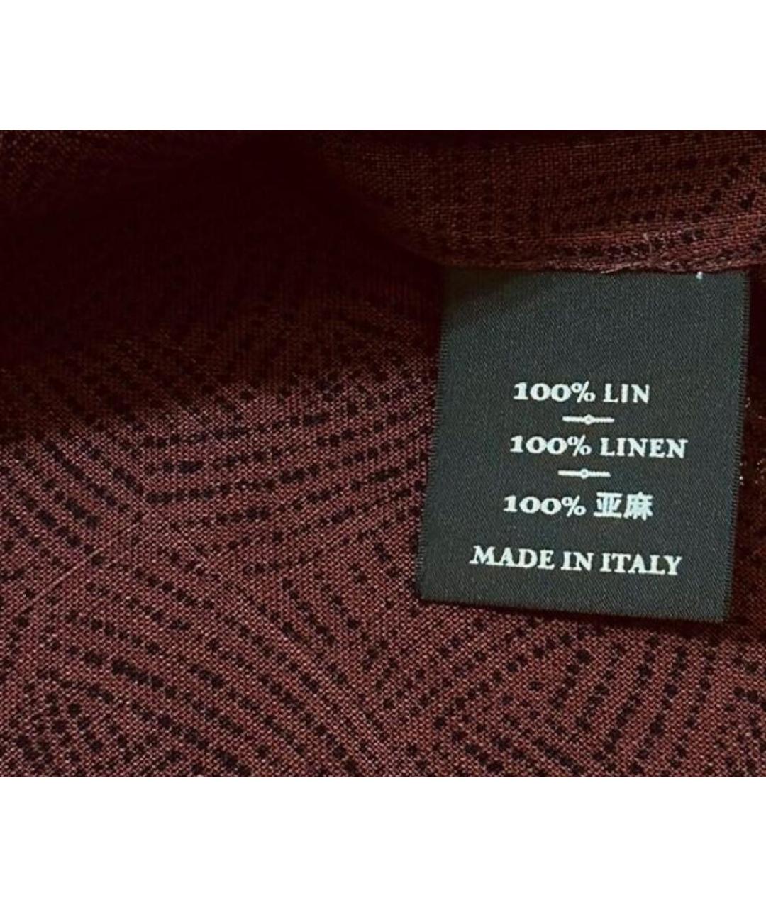 BERLUTI Бордовая льняная кэжуал рубашка, фото 6