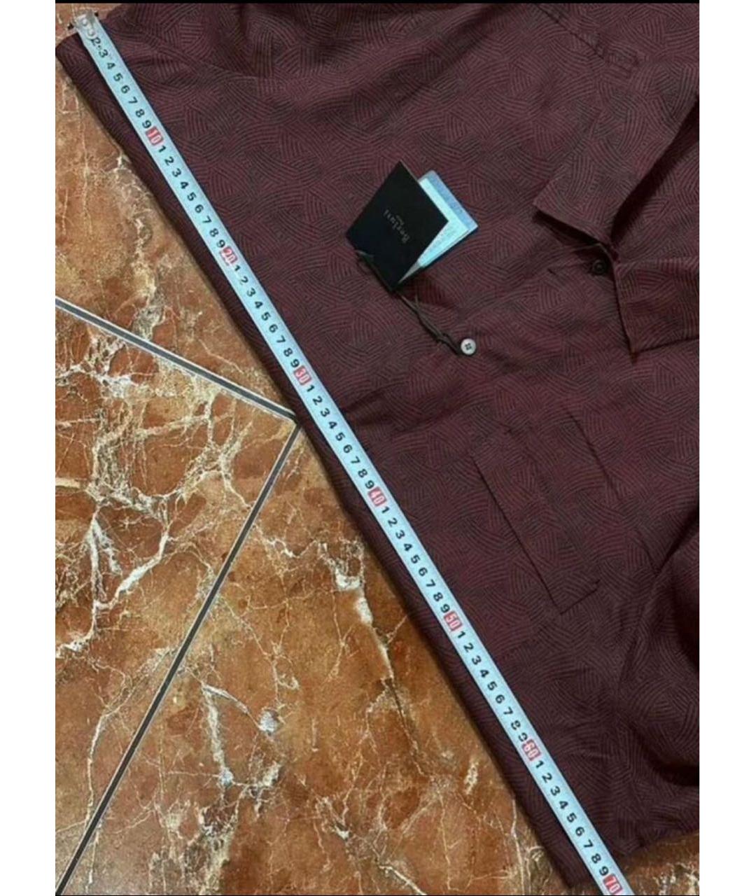 BERLUTI Бордовая льняная кэжуал рубашка, фото 4
