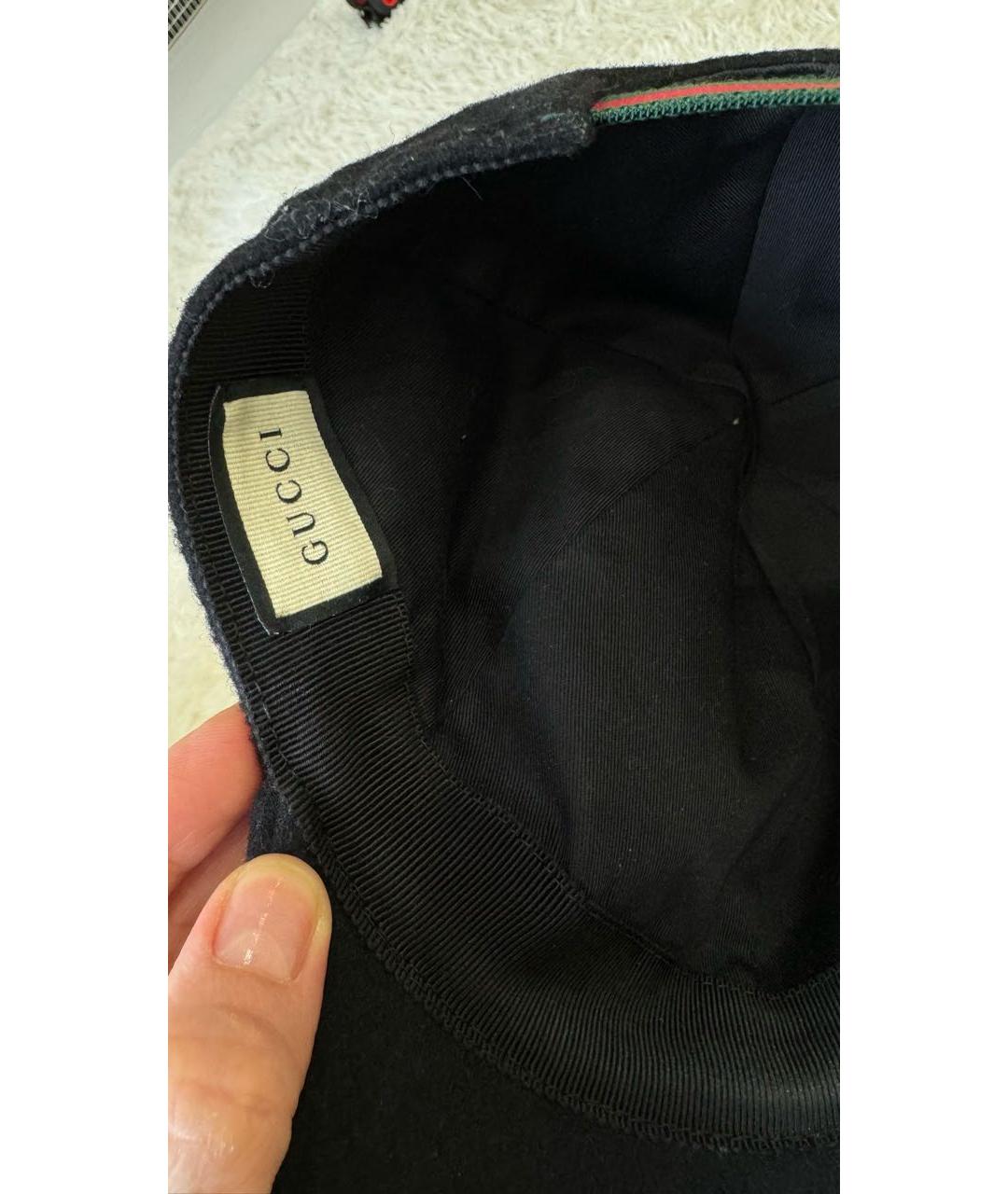 GUCCI Черная шерстяная кепка, фото 4