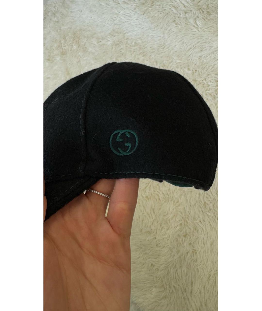 GUCCI Черная шерстяная кепка, фото 3