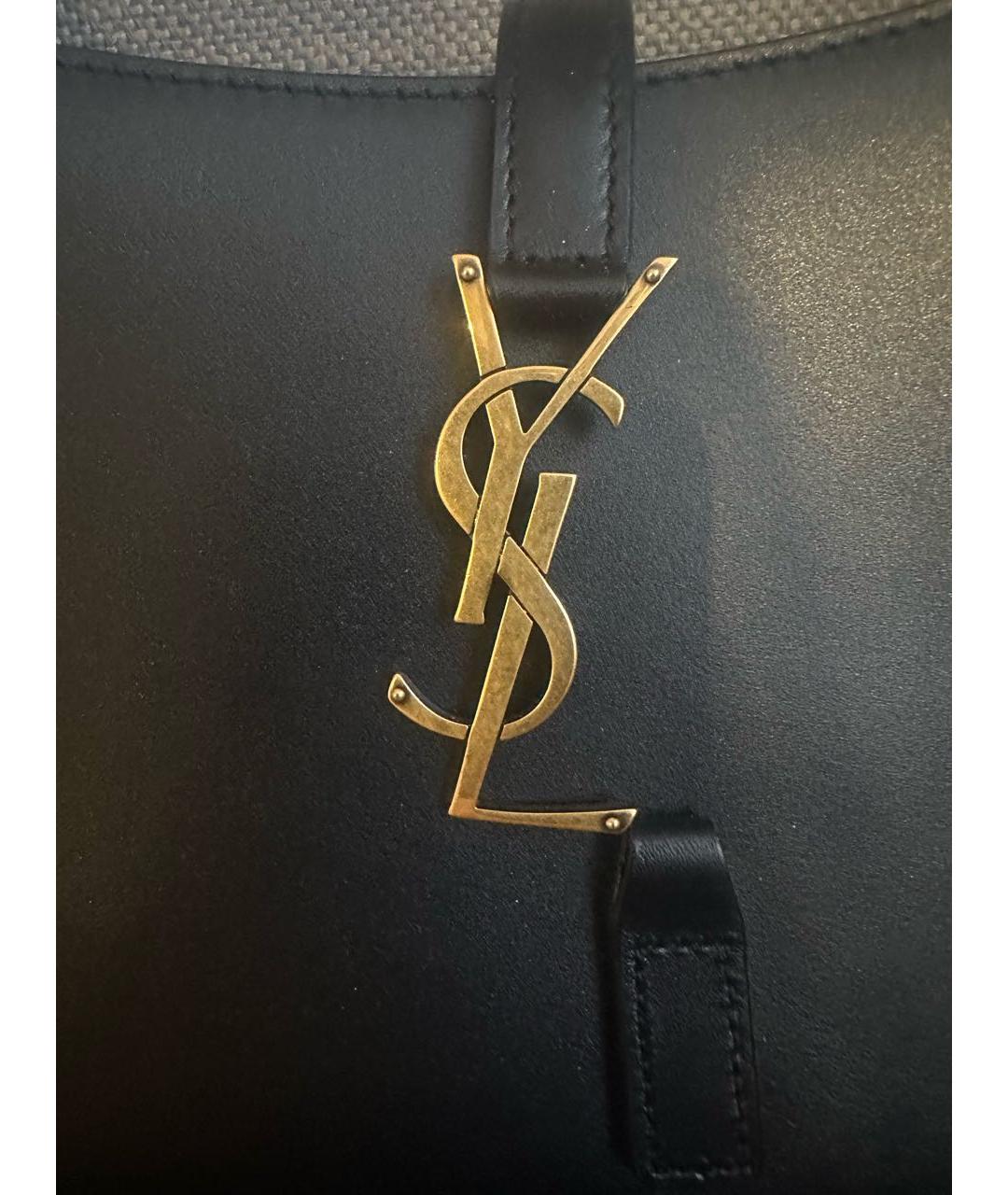 SAINT LAURENT Черная кожаная сумка через плечо, фото 3