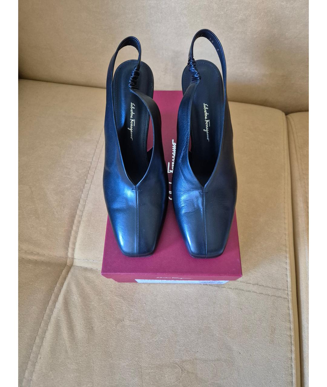 FERRAGAMO Черные кожаные туфли, фото 3
