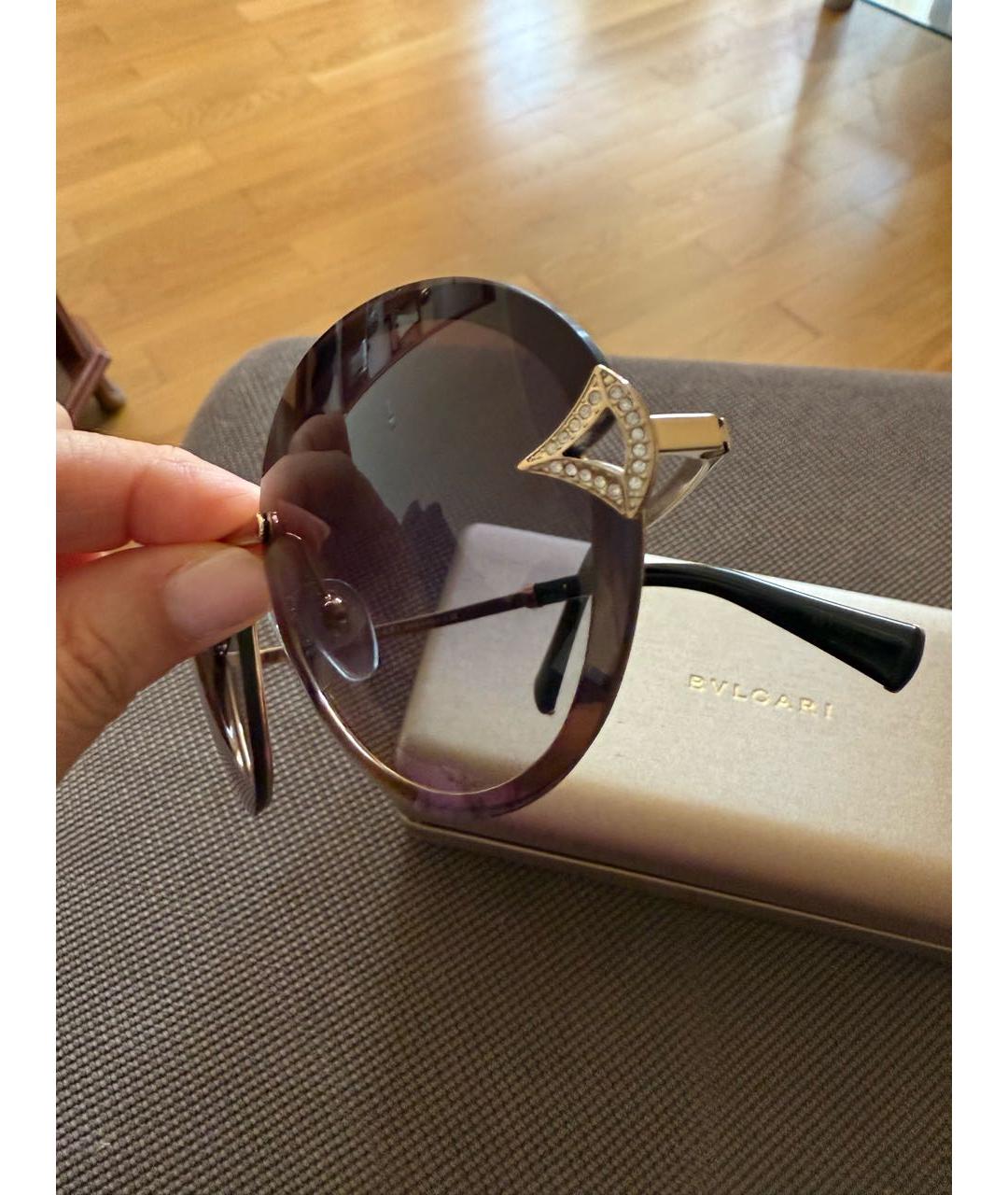 BVLGARI Коричневые солнцезащитные очки, фото 2