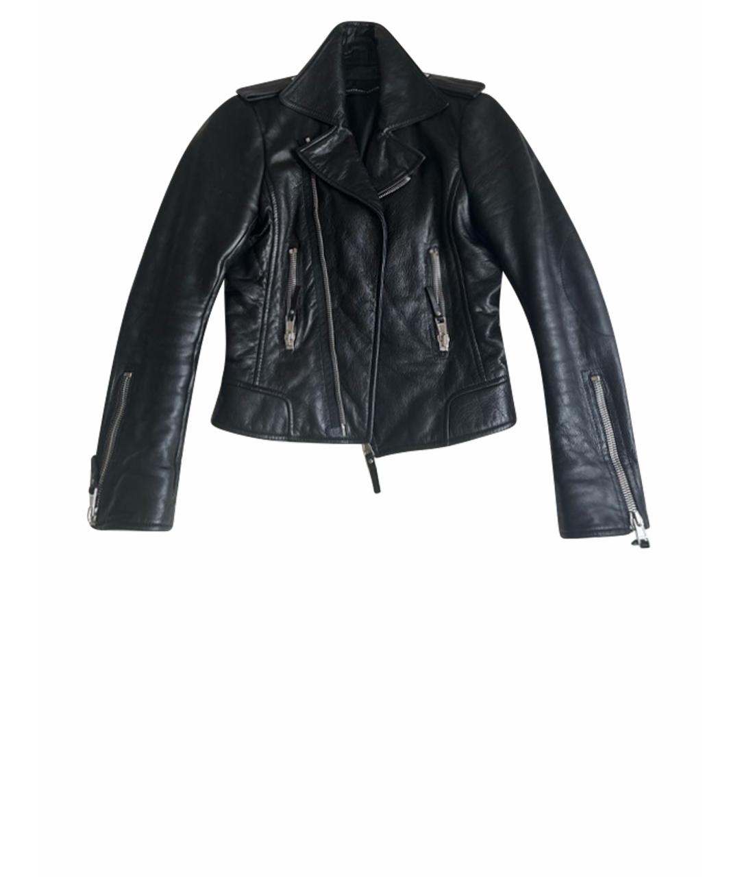 BALENCIAGA Черная кожаная куртка, фото 1