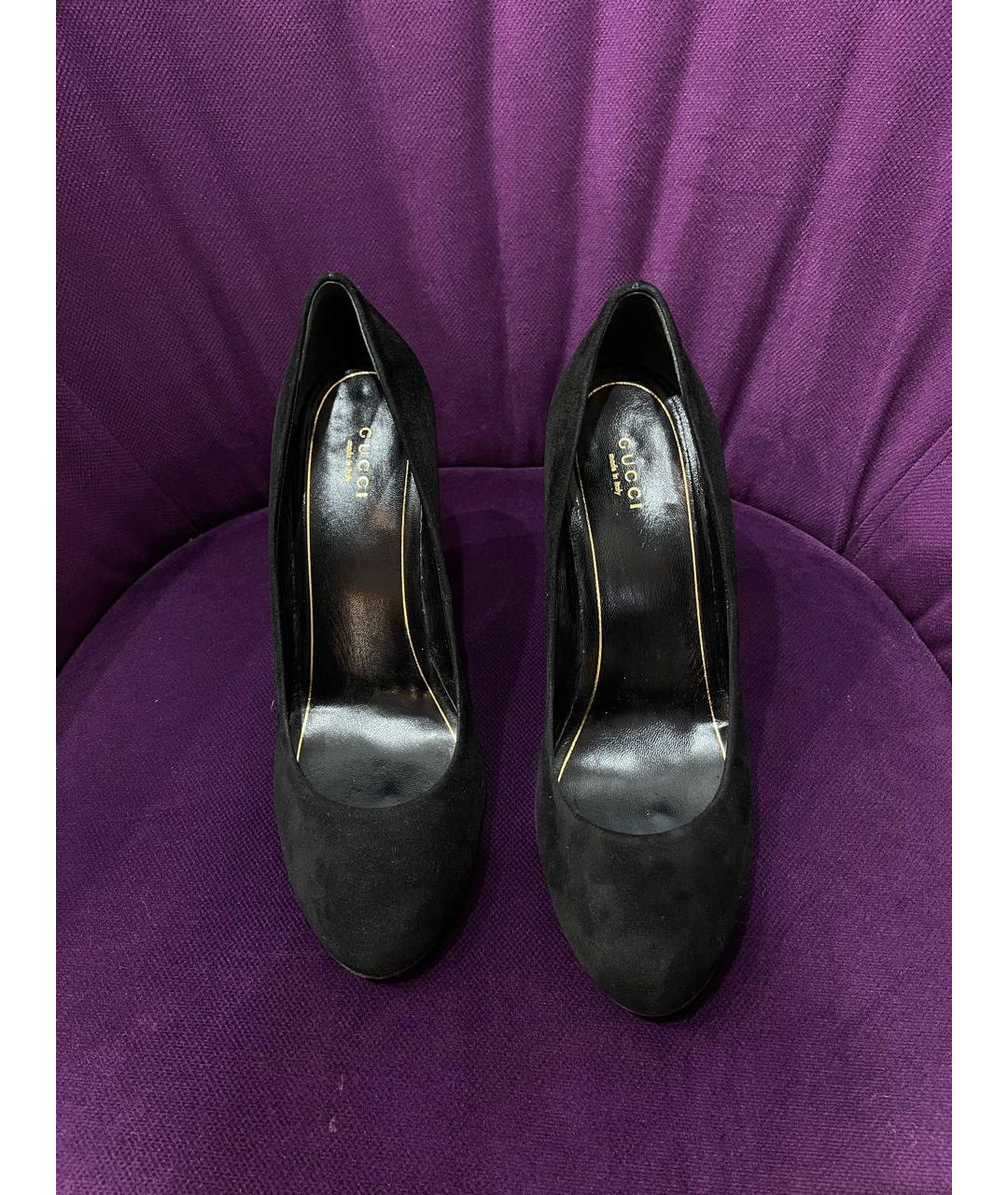 GUCCI Черные замшевые туфли, фото 2