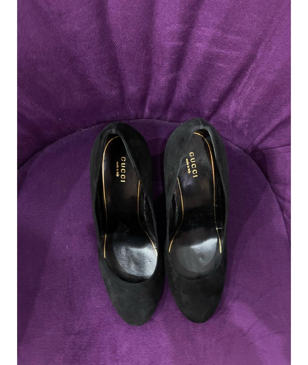 GUCCI Черные замшевые туфли, фото 3