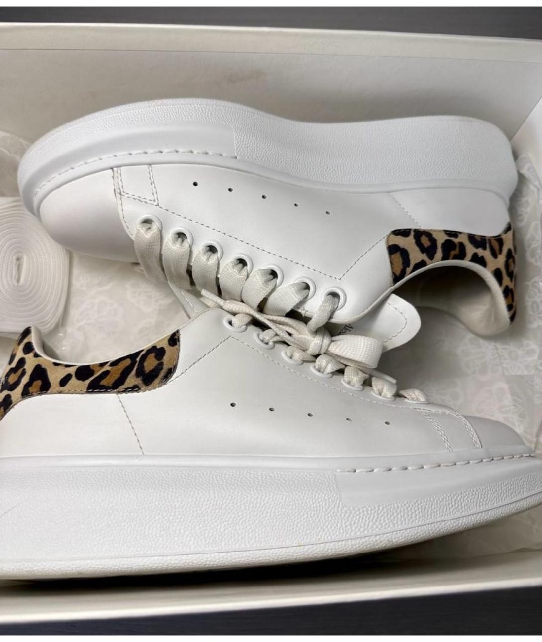 ALEXANDER MCQUEEN Белые кожаные кроссовки, фото 3