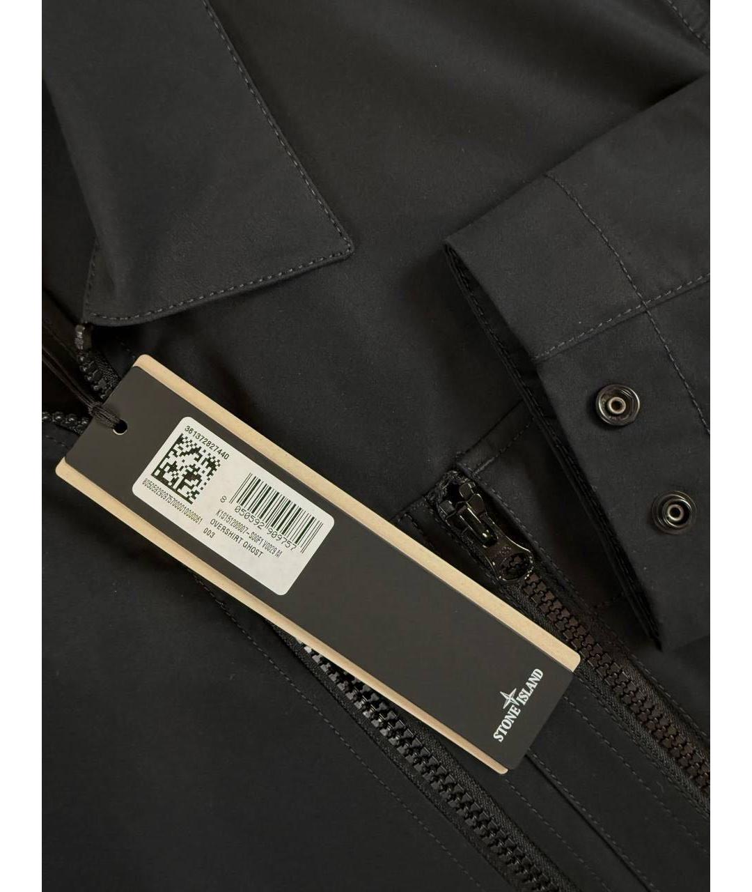 STONE ISLAND Черная хлопковая куртка, фото 4