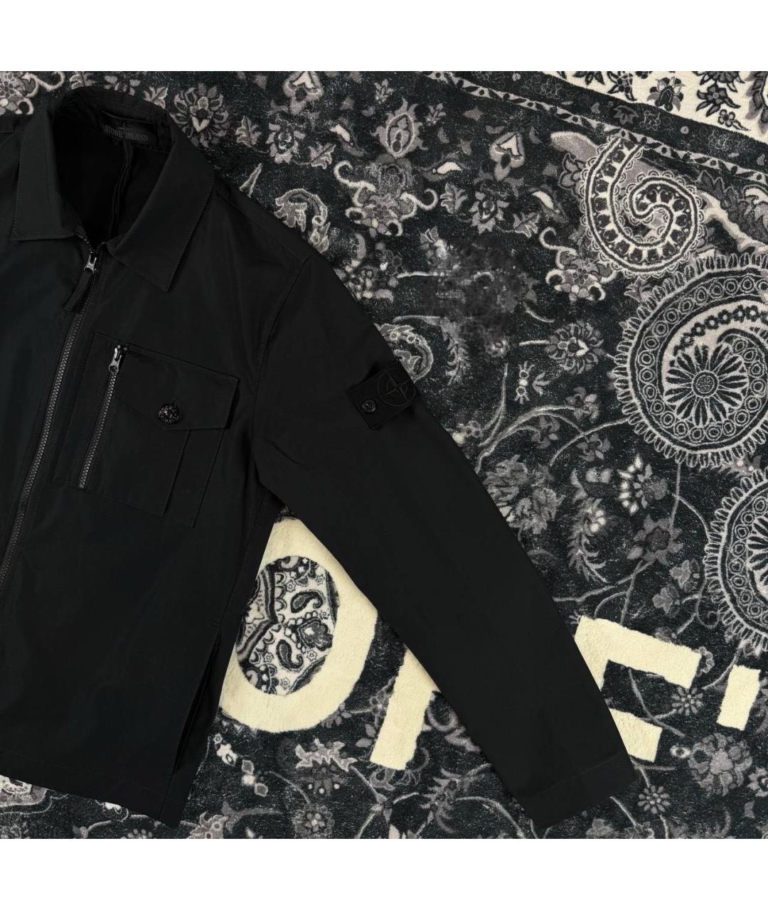 STONE ISLAND Черная хлопковая куртка, фото 2