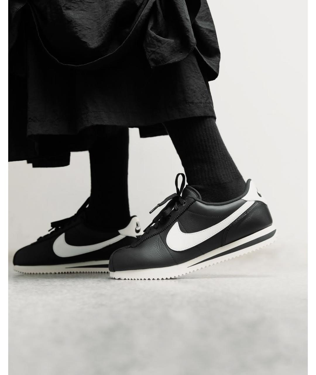 NIKE Черные кожаные кроссовки, фото 5