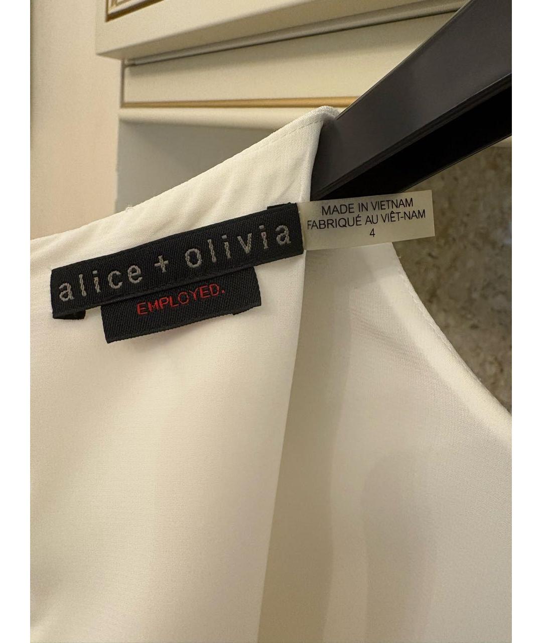 ALICE+OLIVIA Белое ацетатное коктейльное платье, фото 5