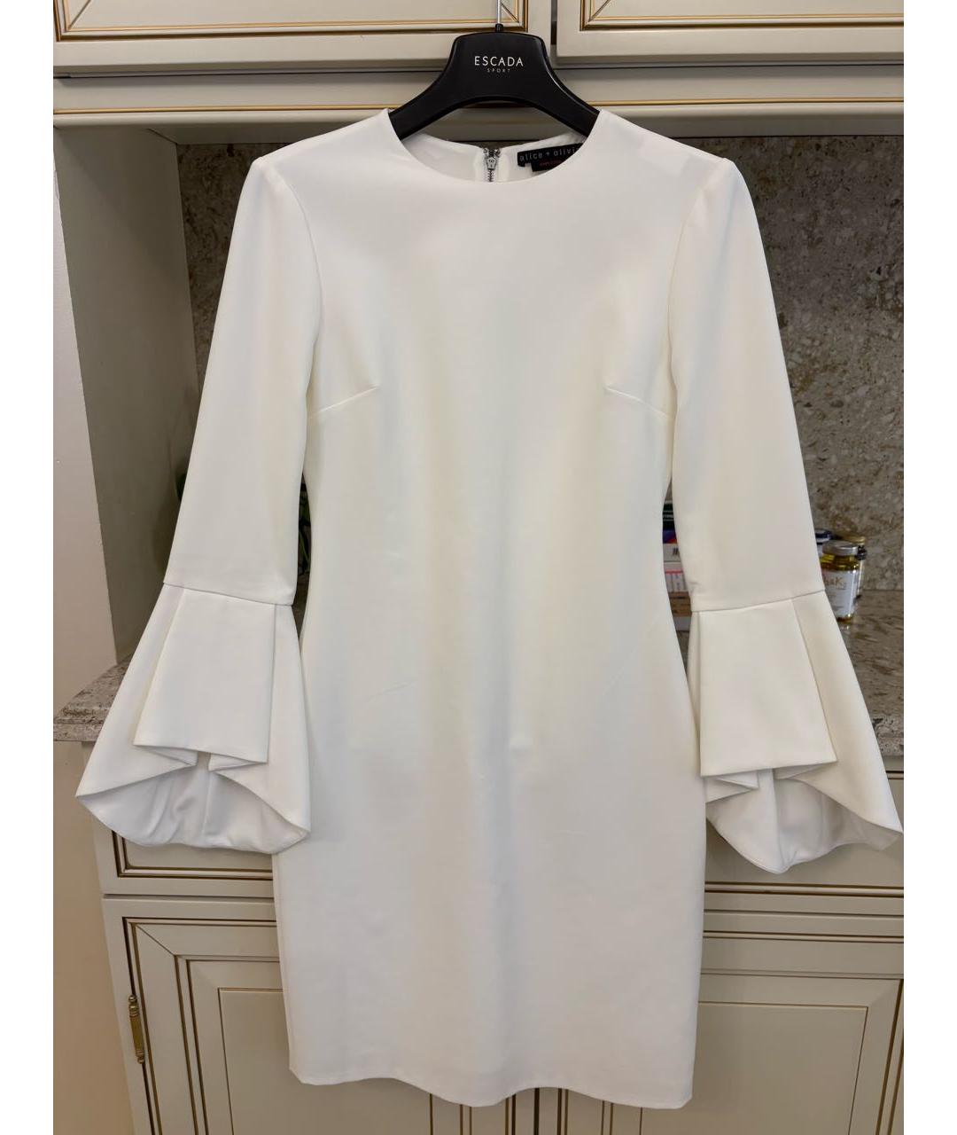 ALICE+OLIVIA Белое ацетатное коктейльное платье, фото 7
