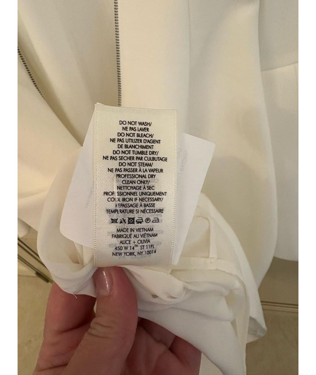 ALICE+OLIVIA Белое ацетатное коктейльное платье, фото 6