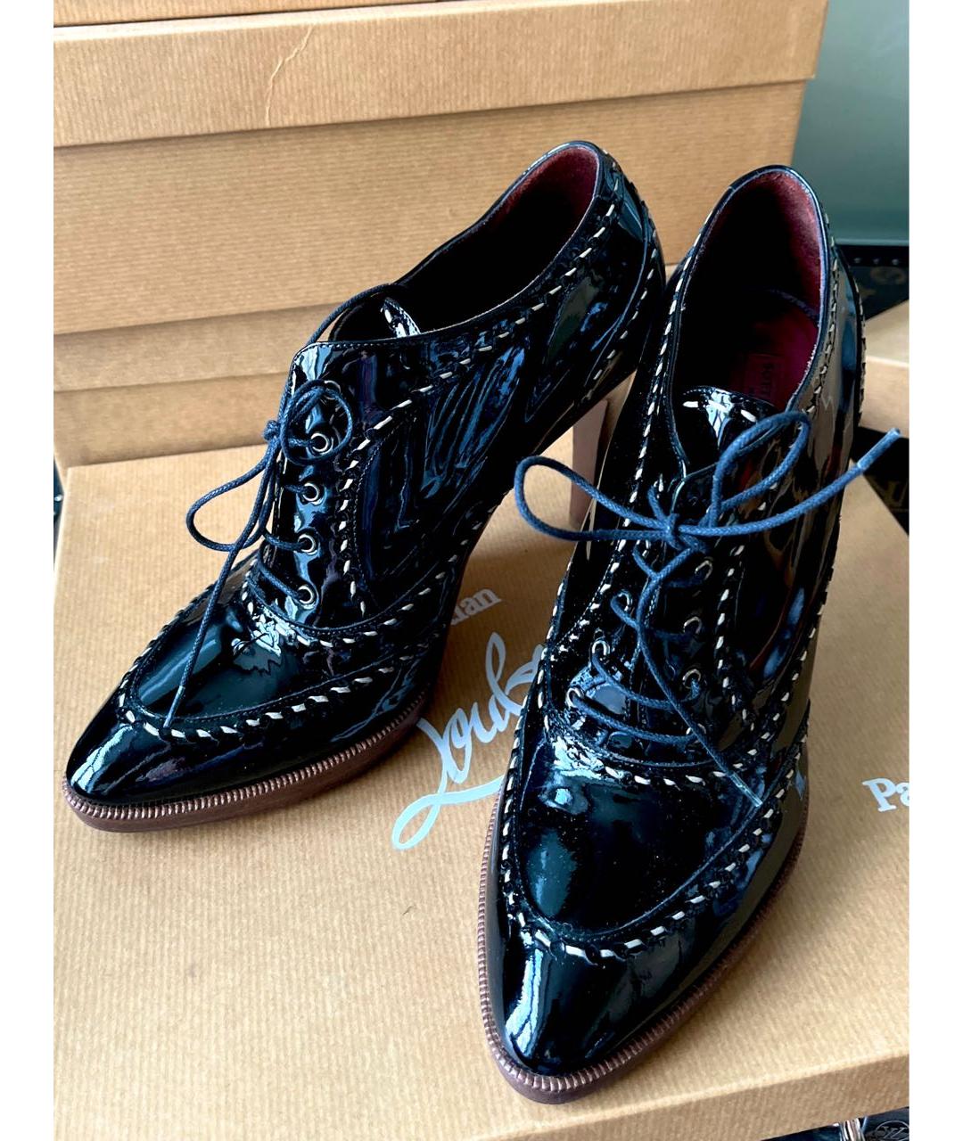 BOTTEGA VENETA Черные ботинки из лакированной кожи, фото 3