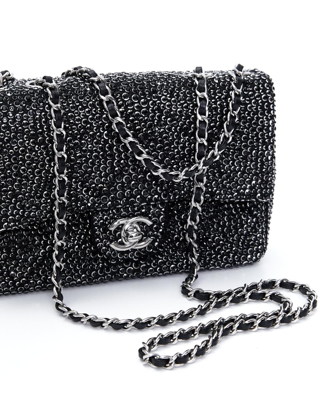 CHANEL Черная тканевая сумка через плечо, фото 4