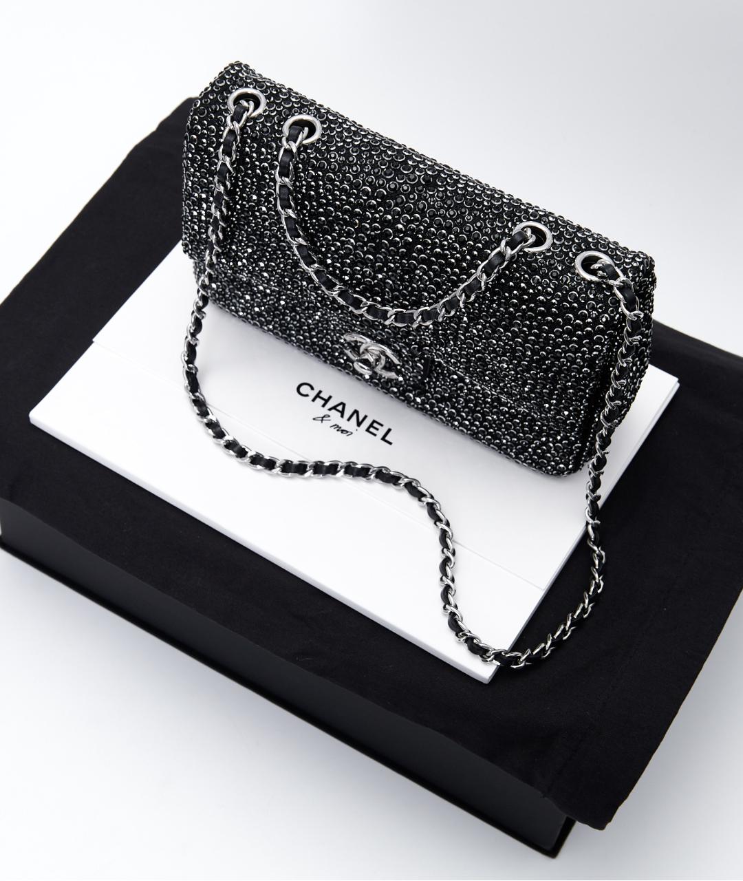 CHANEL Черная тканевая сумка через плечо, фото 8