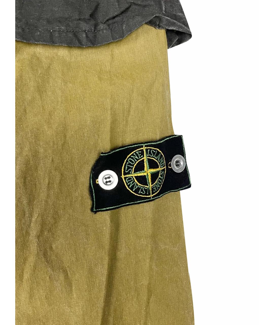 STONE ISLAND Антрацитовый хлопковый тренч / плащ, фото 7