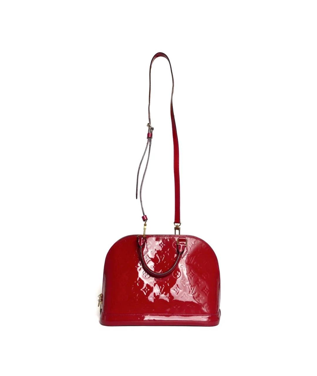 LOUIS VUITTON Красная сумка с короткими ручками из лакированной кожи, фото 2