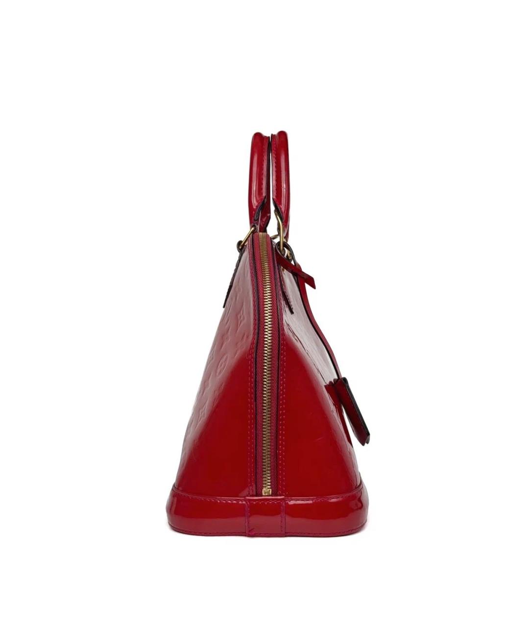 LOUIS VUITTON Красная сумка с короткими ручками из лакированной кожи, фото 5