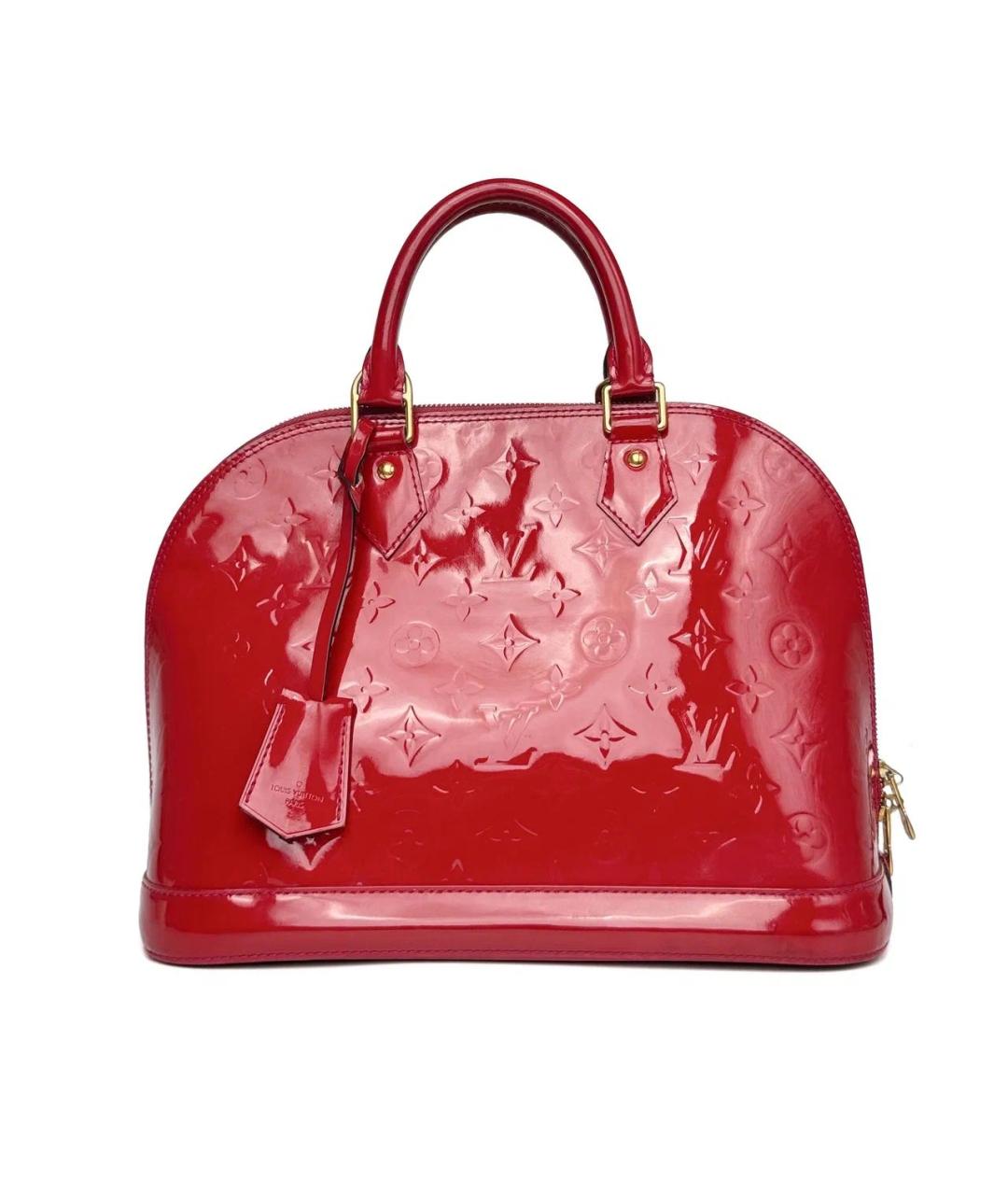 LOUIS VUITTON Красная сумка с короткими ручками из лакированной кожи, фото 1