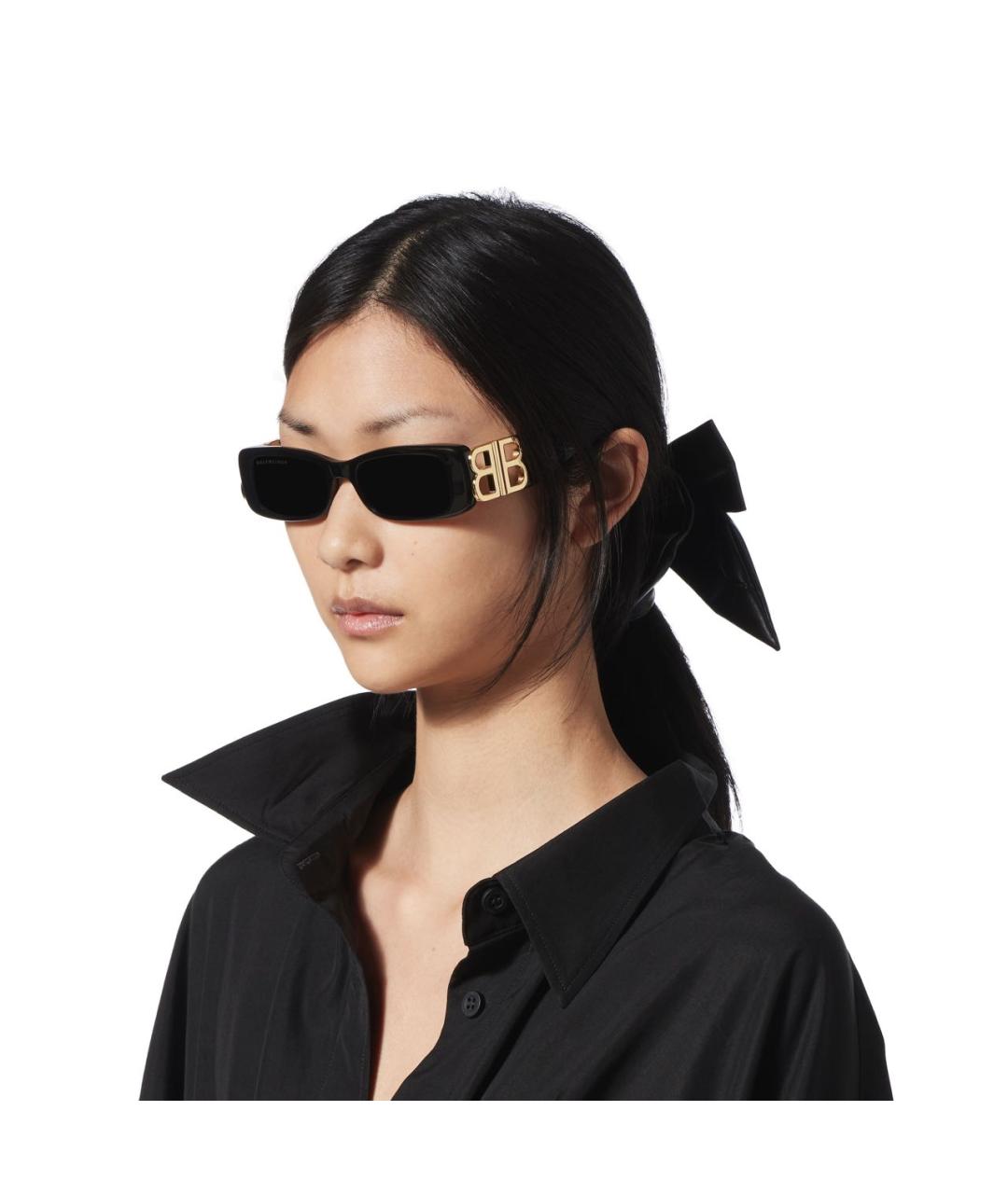BALENCIAGA Черные пластиковые солнцезащитные очки, фото 2