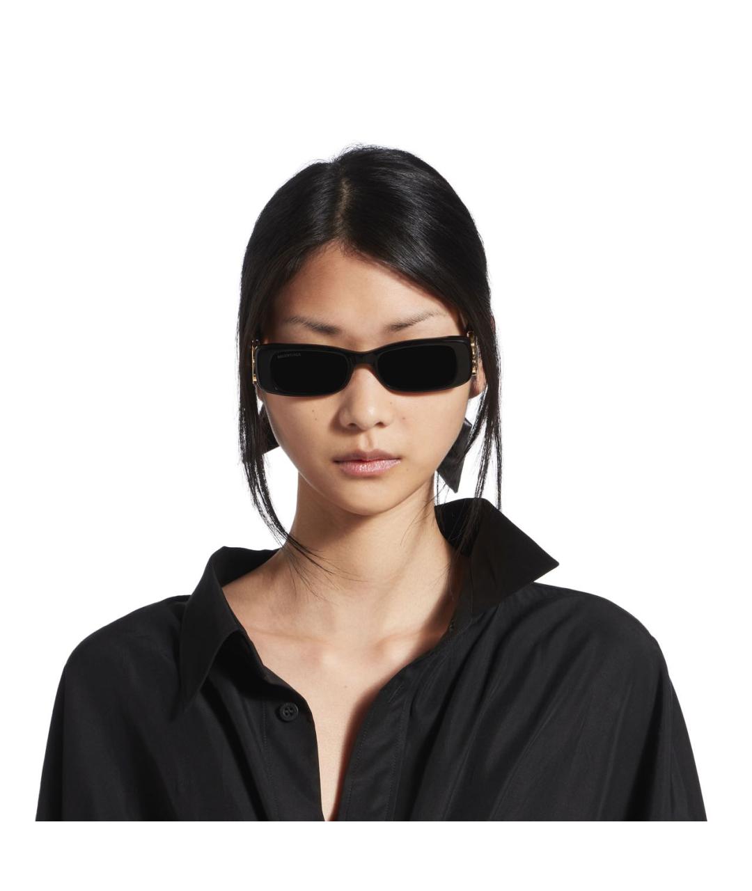 BALENCIAGA Черные пластиковые солнцезащитные очки, фото 5