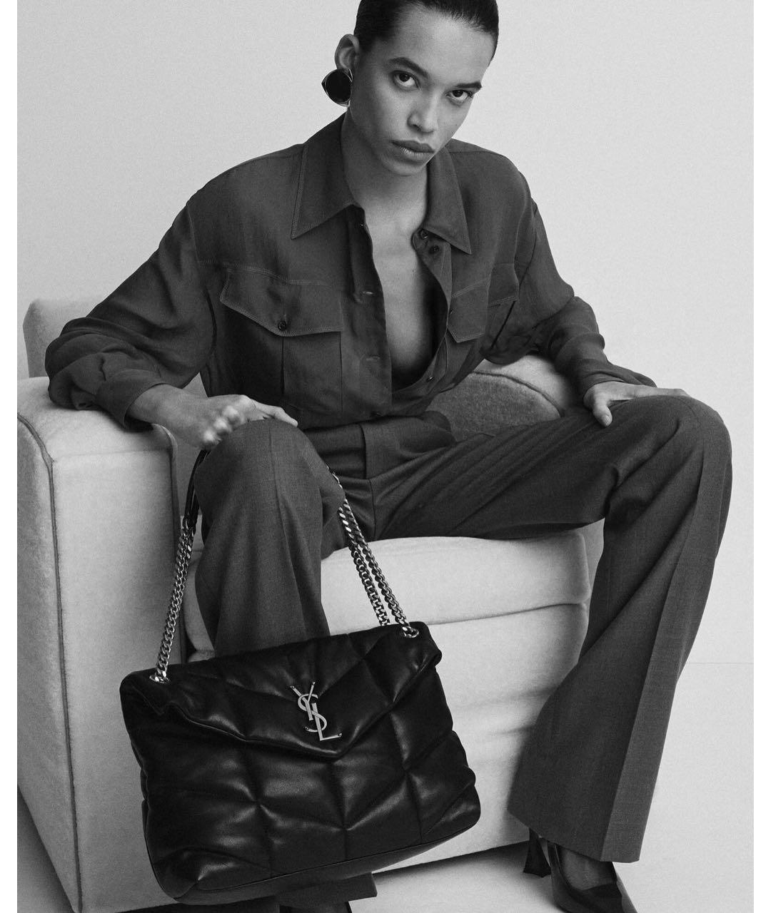 SAINT LAURENT Черная кожаная сумка через плечо, фото 5