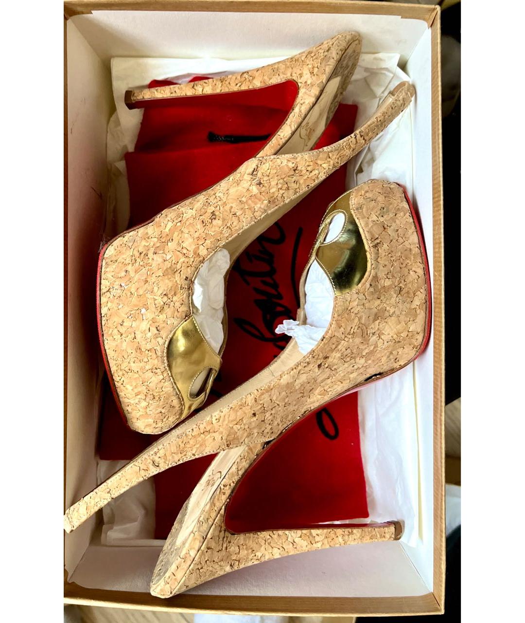 CHRISTIAN LOUBOUTIN Бежевые босоножки, фото 8