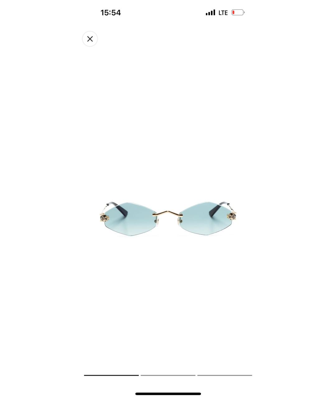 CARTIER Голубые металлические солнцезащитные очки, фото 4