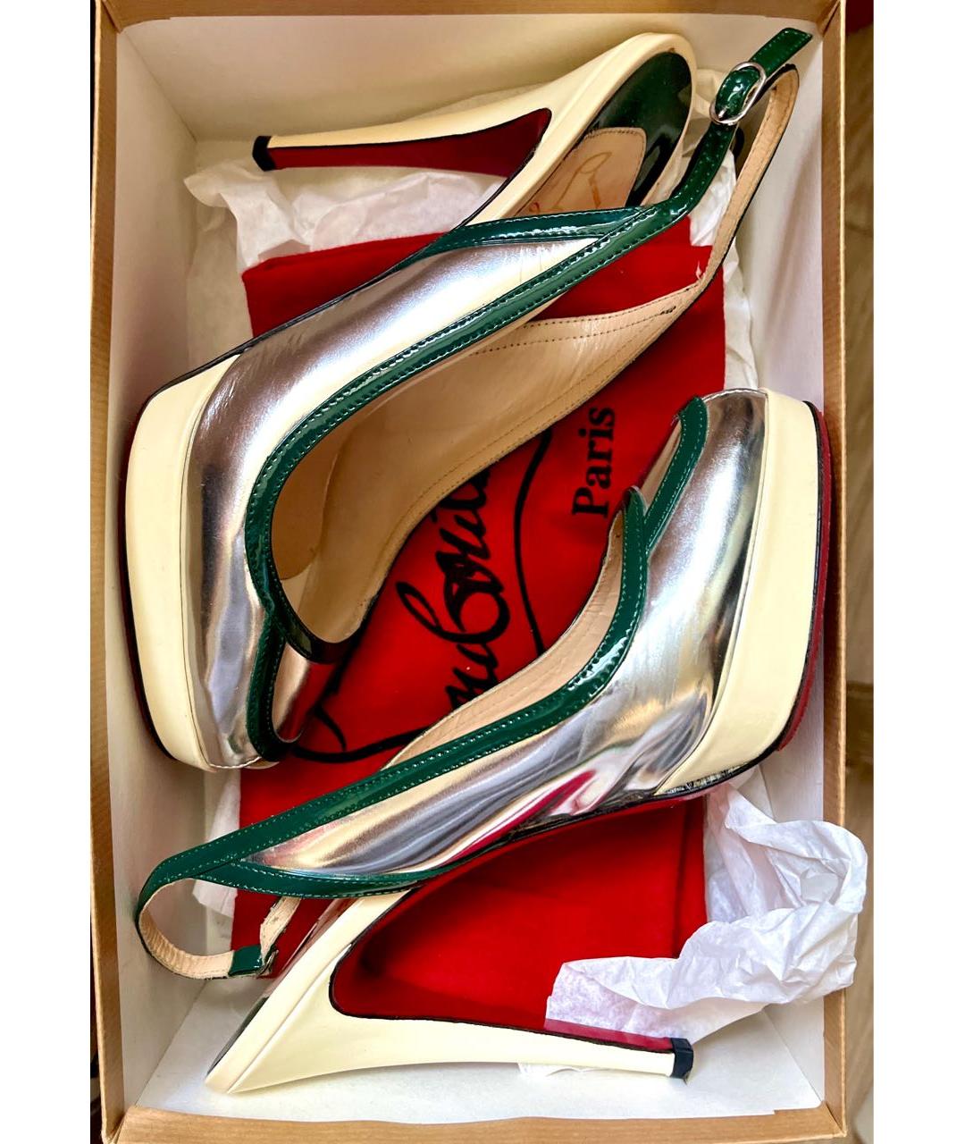 CHRISTIAN LOUBOUTIN Серебряные туфли из лакированной кожи, фото 8