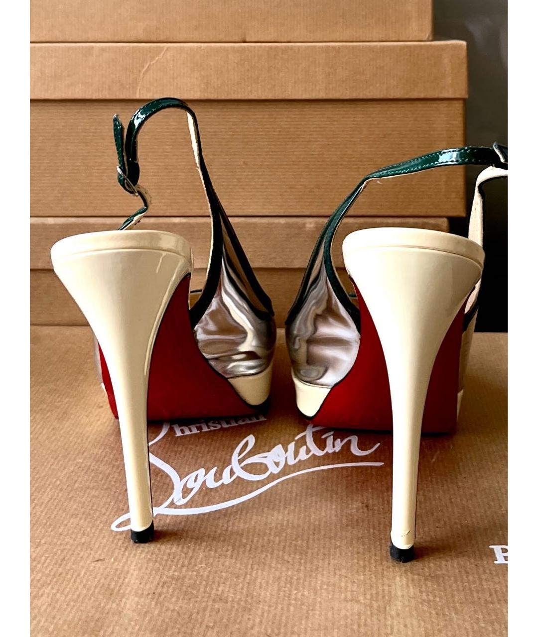 CHRISTIAN LOUBOUTIN Серебряные туфли из лакированной кожи, фото 5