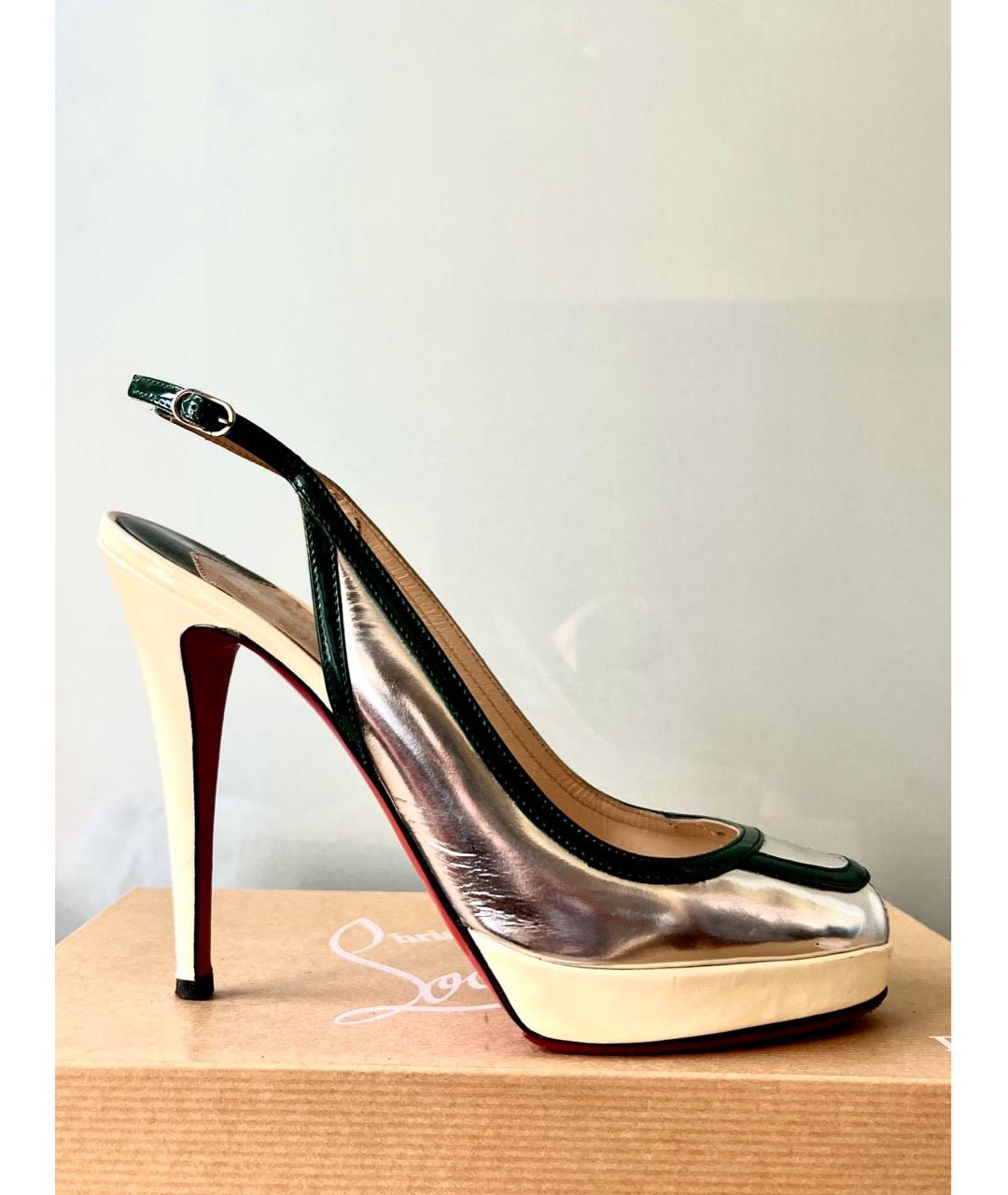 CHRISTIAN LOUBOUTIN Серебряные туфли из лакированной кожи, фото 9