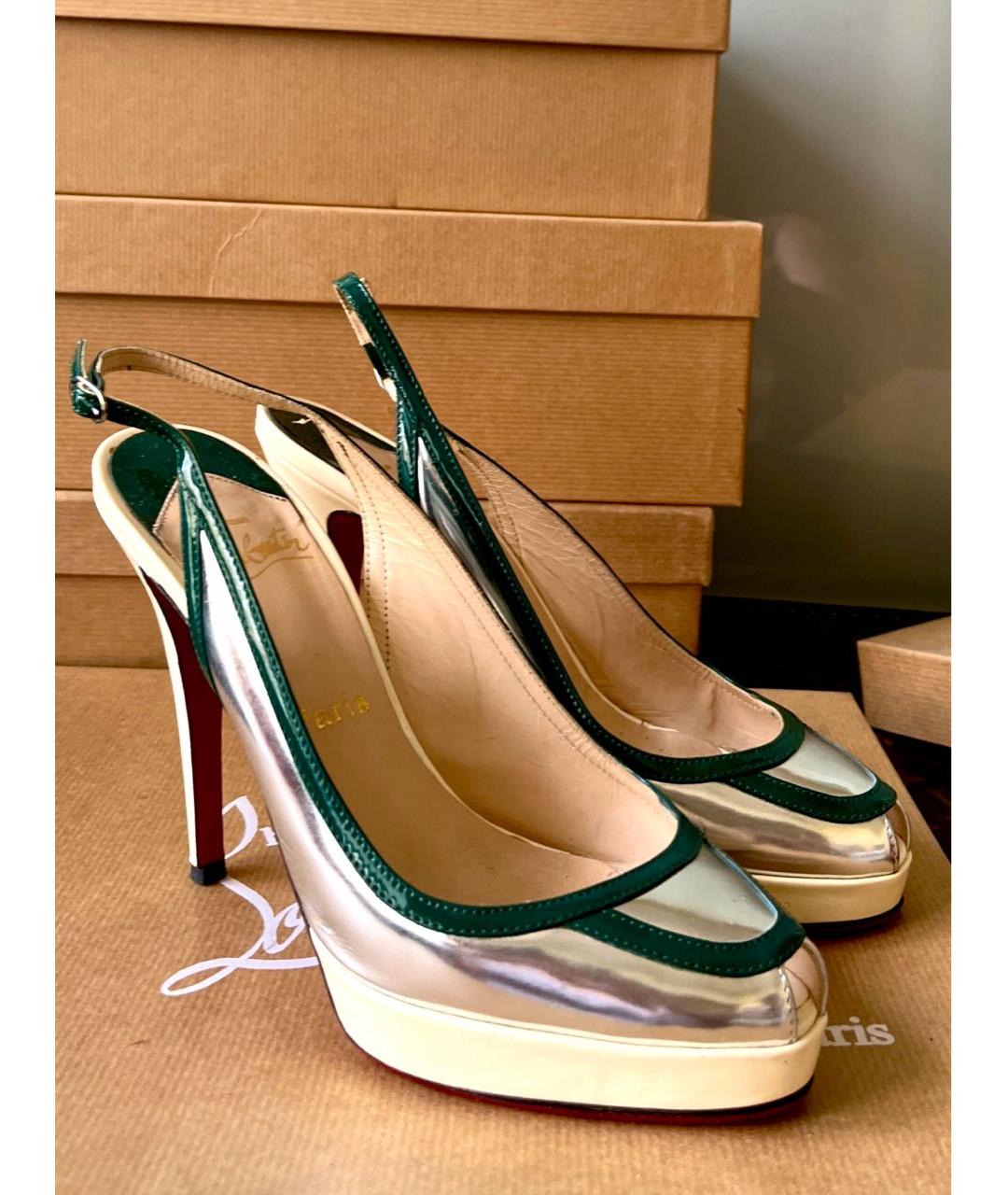 CHRISTIAN LOUBOUTIN Серебряные туфли из лакированной кожи, фото 3