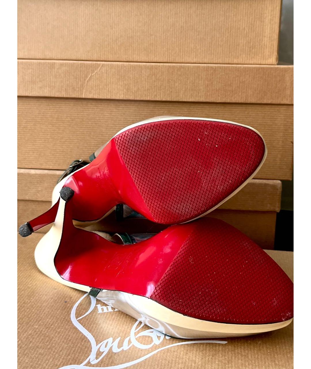 CHRISTIAN LOUBOUTIN Серебряные туфли из лакированной кожи, фото 7