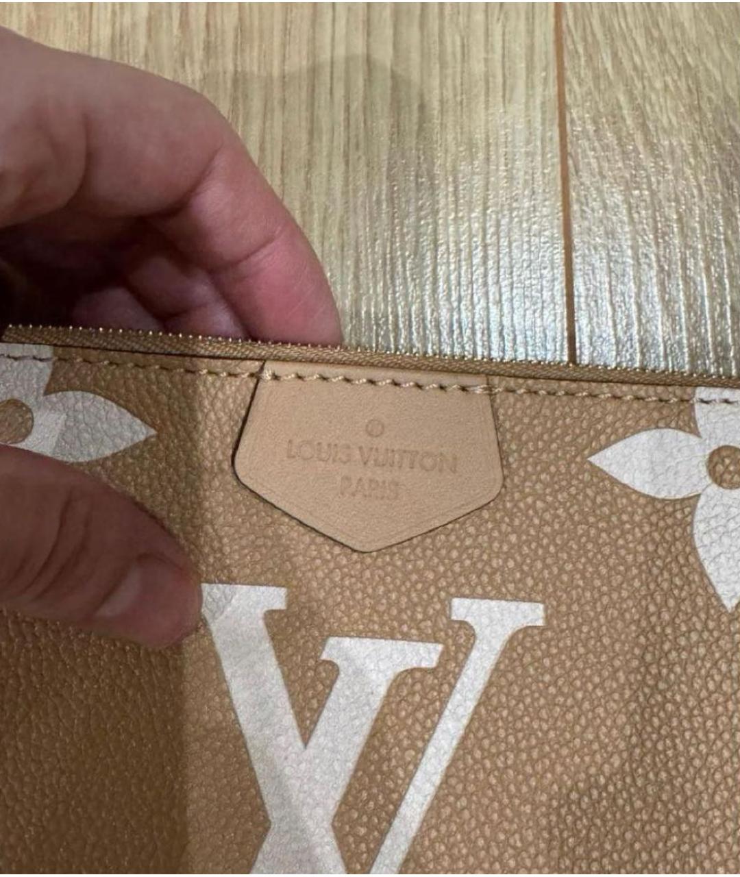 LOUIS VUITTON Бежевая кожаная сумка через плечо, фото 3