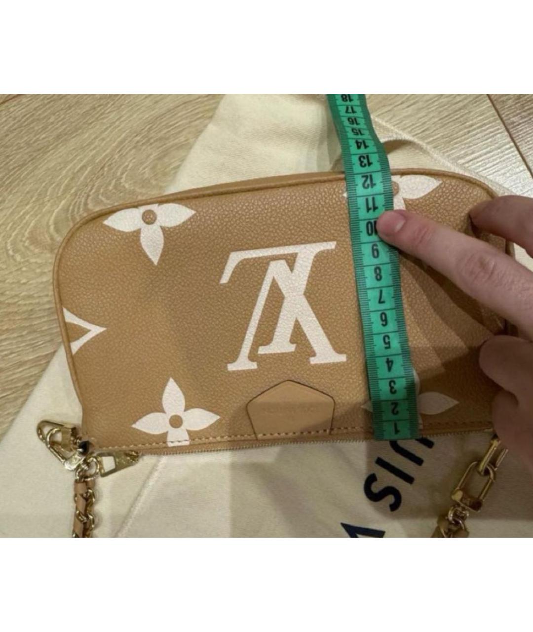LOUIS VUITTON Бежевая кожаная сумка через плечо, фото 5